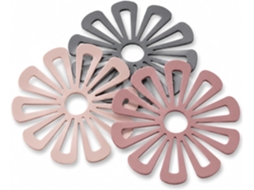 Conjunto De 3-descansos Panela Silicone Em Formato Flor, 15cm 6 Polegadas, Ideais Para Pratos Quentes, Panelas E