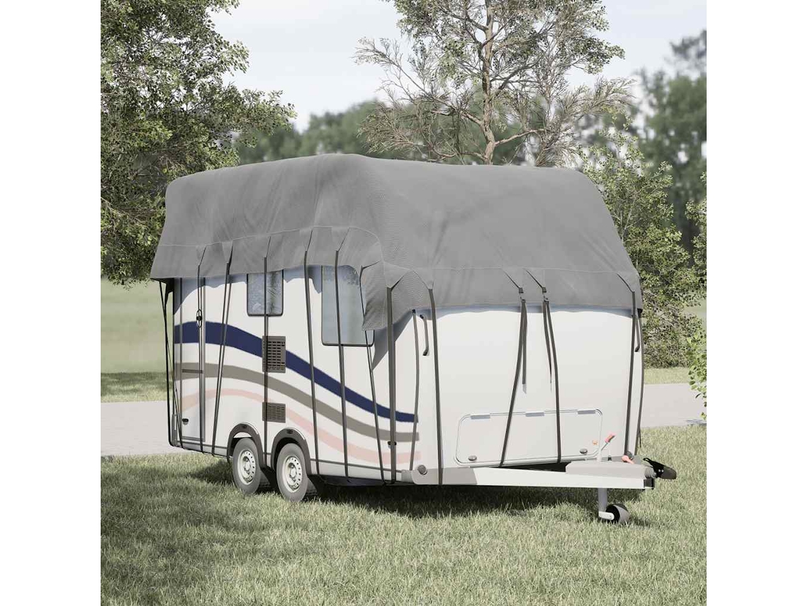 Vidaxl Caravan Capa De Telhado 500x300 Cm Tecido Não Tecido Cinzento