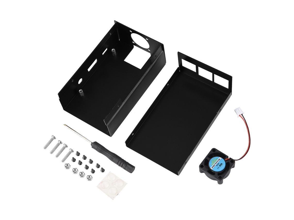 Capa De Liga De Alumínio Com Ventilador De Resfriamento Para Raspberry Pi 3/2/b+ Preto