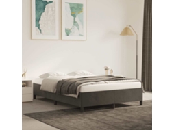 Vidaxl Estrutura De Cama Sem Colchão 140x190 Cm Veludo Cinzento-escuro