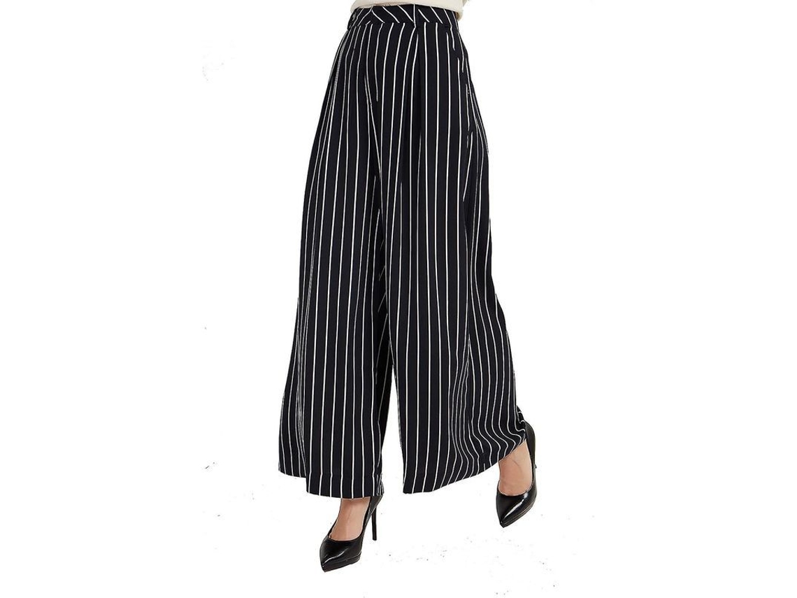 Fasst Pantalones Culottes Mujer Alta Cintura Pliegues S/MARCA