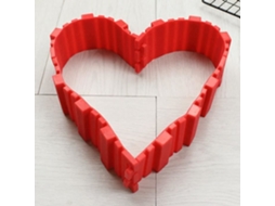 Forma De Bolo Antiaderente Silicone 4 Peças Vermelho 19x55 Cm
