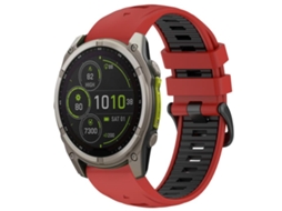 Bracelete para Garmin Silicone com liberação rápida, fivela de aço, vermelho e preto XIAOMOYU (22mm)
