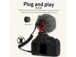 Micrófono Condensador Cardioide Mini 3.5mm Para Cámara Canon Nikon Sony Y Smartphones Con Puerto 3.5mm