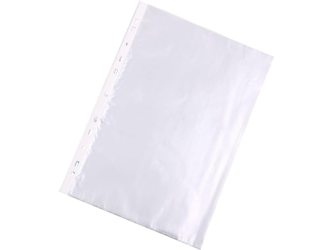 Nuobesty Pacote Com 200-sacos Protetores Transparentes Pastas Perfuradas, Em Pp Ecológico E Livre De Ácido
