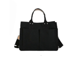 Bolsa Feminina Grande Capacidade Casual De Lona Bolsa Carteiro Portátil Preta