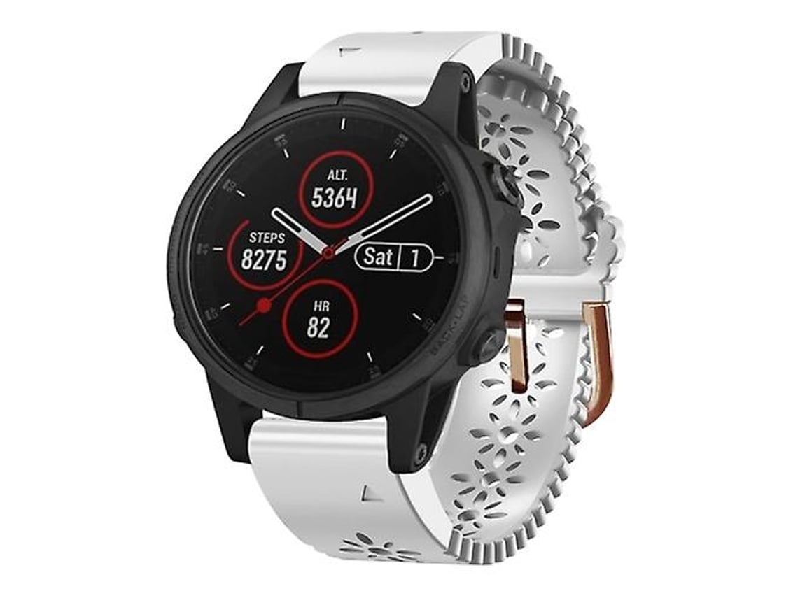 Lurelia Garmin Fenix 5s Plus Pulseira De Silicone Feminina 20 Mm Com Cadarço Branco