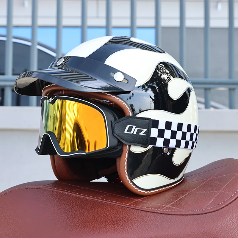 (xl) Capacete 3/4 Aberto Em Abs, Certificado Dot, Resistente A Impactos, Com Proteção Uv