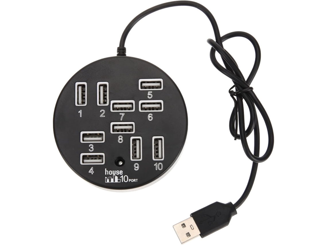 Hub Usb Com 10 Portas 2.0, Expansor Para Laptop E Computador Desktop,