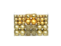 Conjunto de 100 Bolas de Natal, Feitas de Plástico Dourado, Ergonômico, Uso Diário STELASPLEN