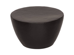 Vidaxl Mesa De Centro Em Alumínio Martelado Ø 50x30 Cm Preto