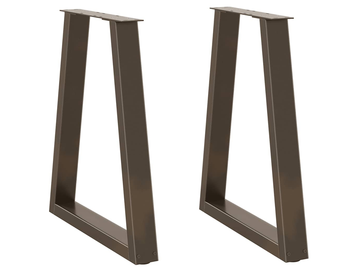 Vidaxl Pés Para Mesa De Jantar Em Formato De V, 2 Peças, Aço Natural, 50x(72-73,3) Cm, Aço