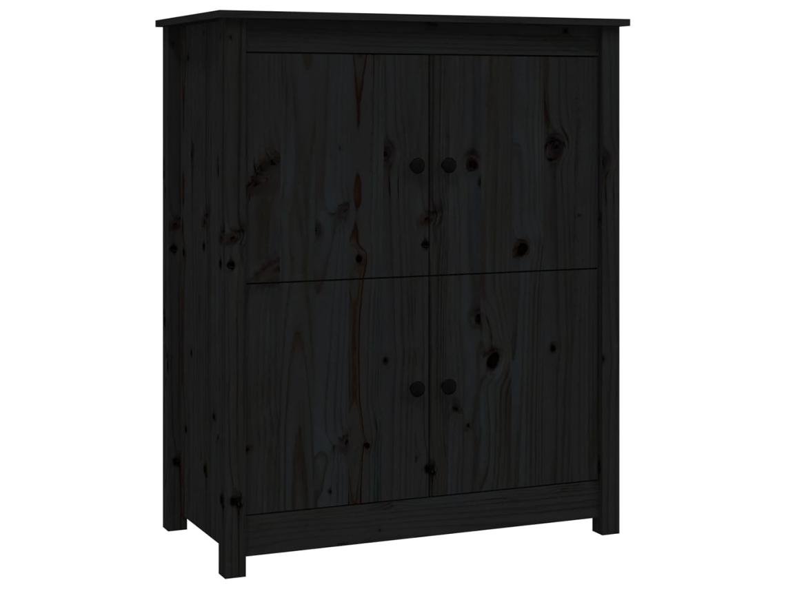 Conjunto 1 Aparador Vidaxl Preto Madeira De Pinho Maciça (83 X 41.5 X 100 Cm)
