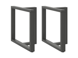 Vidaxl Pés Para Mesa De Jantar Em Forma De T, 2 Peças, Antracite, 70x35x(72-73) Cm, Aço