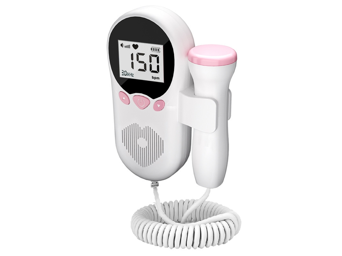 Monitor Fetal Doppler Rosa Tela Digital Detector Batimento Cardíaco Fetal Alta Precisão Portátil Segurança Máxima Para Mamãe E Bebê