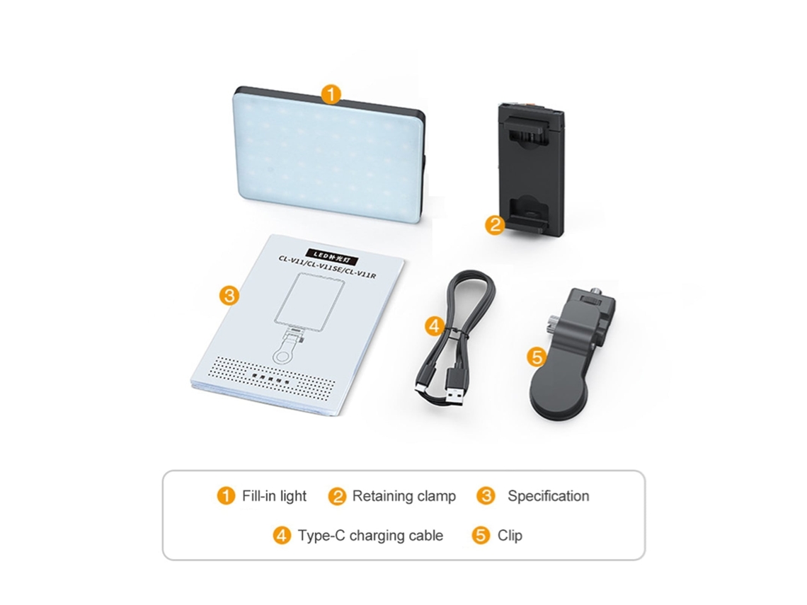 2026 luz Led Portátil para Vídeo e Fotografia, Mini Painel Led para Celular e Câmera, Luz de Bolso Compacta