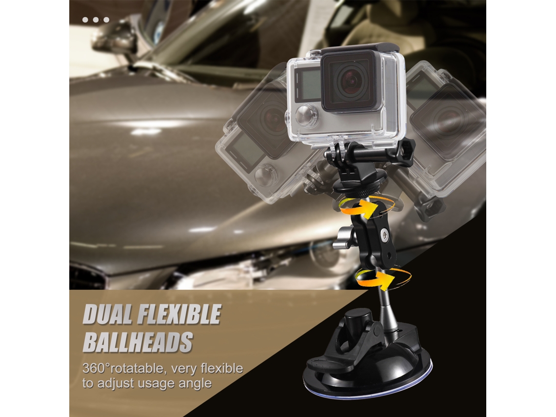 Soporte De Ventosa Para Cámara Y Teléfono Carro Rotatorio 360° Carga 450g Compatible Con Gopro Hero 11/10/9/8 Osmo Action Iphone