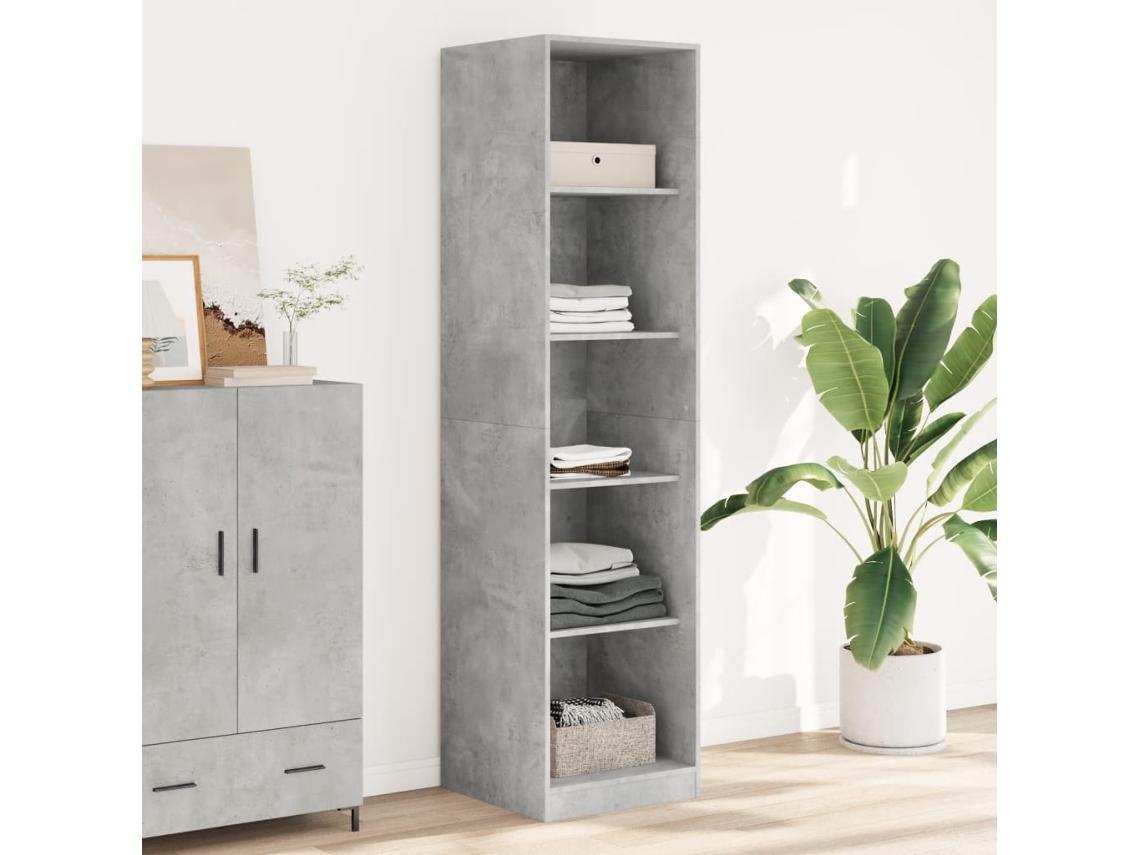 Vidaxl Roupeiro 50x50x200 Cm Contraplacado Cinzento Cimento