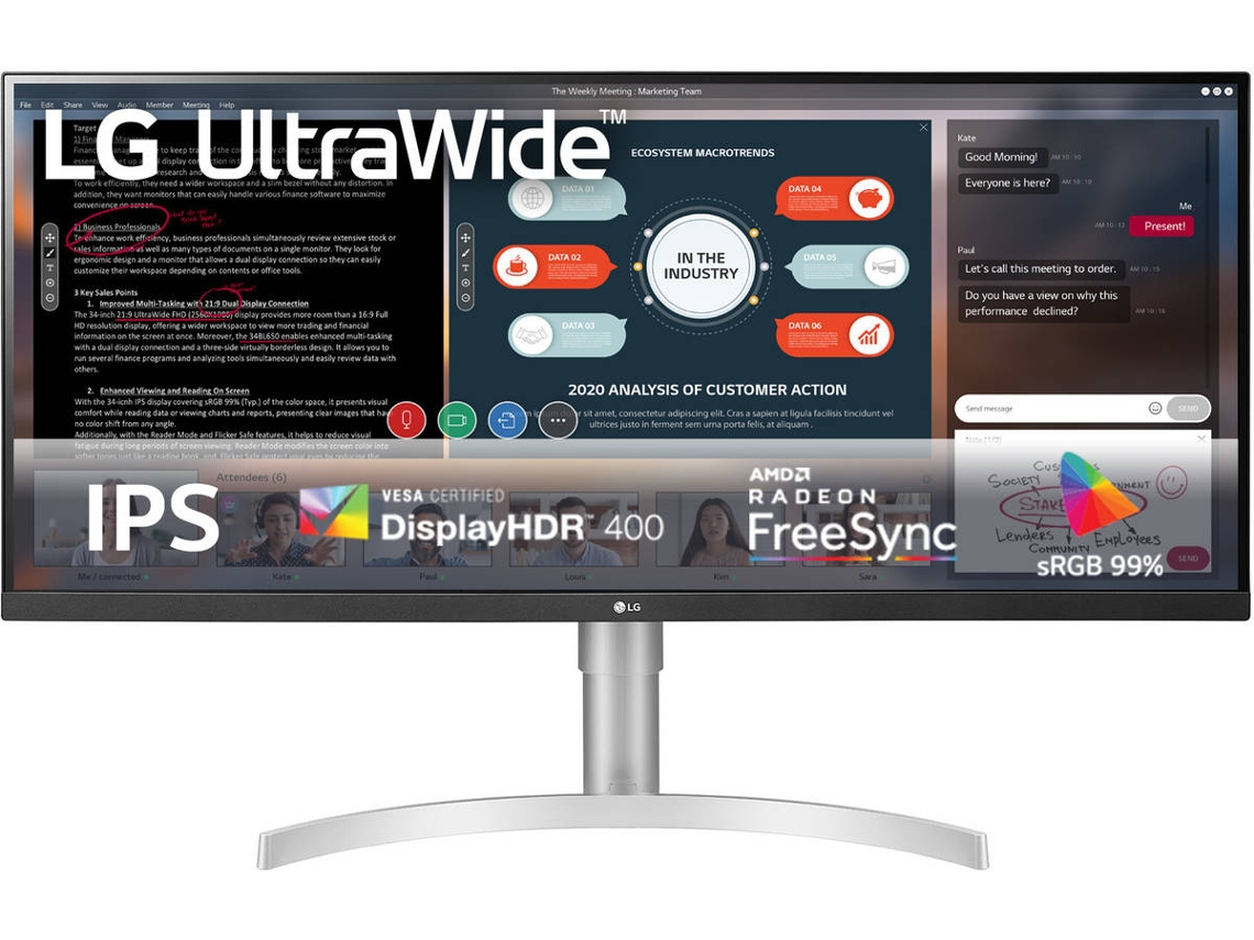 Monitor LG 34WN650-W (34'' - UWHD - IPS - AMD FreeSync)