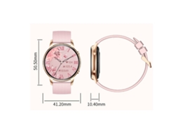 Smartwatch com Display Amoled Full-Touch de 1 32 Polegadas Chamadas Bluetooth Recursos de Saúde Feminina e Design Redondo Prata YEMAESRE