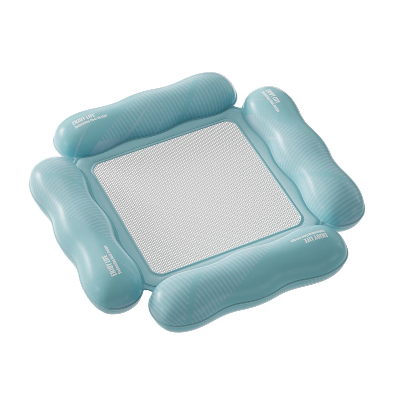 (b) Uma Boia Inflável Para Piscina Com Fundo De Rede Para Crianças E Uma Jangada Recreativa Para Água.
