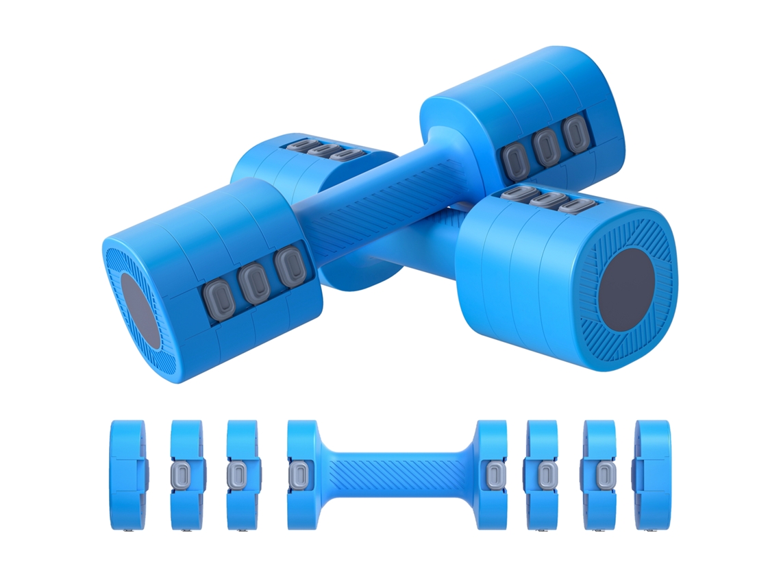 Conjunto de halteres ajustáveis 4 em 1 com pegadas antideslizantes e design quadrado (1/1,5/2/2,5kg) BTFORUS