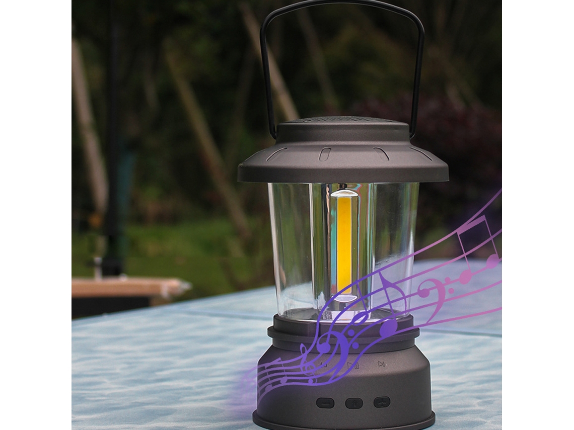 Lâmpada Camping Portátil Bluetooth Usb Recarregável