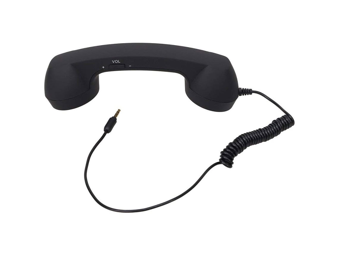 Receiver telefone retro clássico 3.5mm com microfone mini para smartphone Android e iPhone