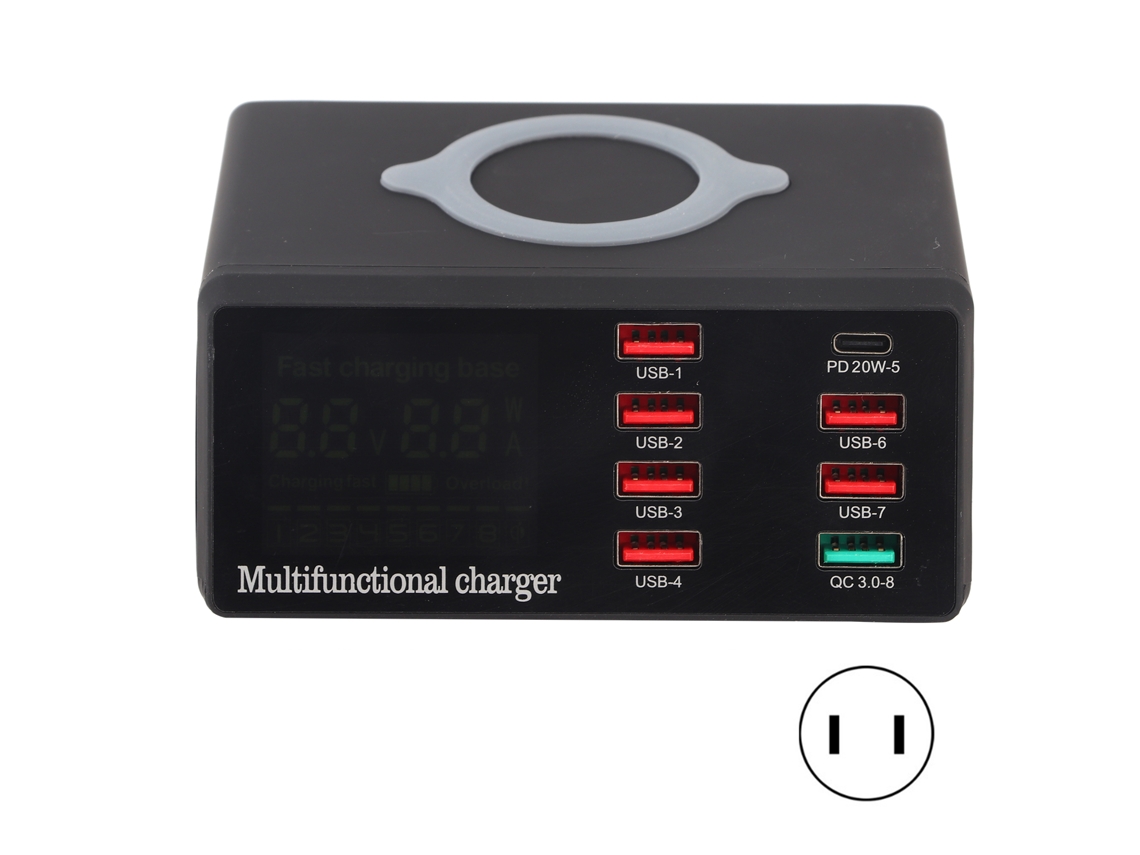 Carregador Sem Fio 10W EOOCOO com USB QC3.0 e entrada 5V20A | EOOCOO