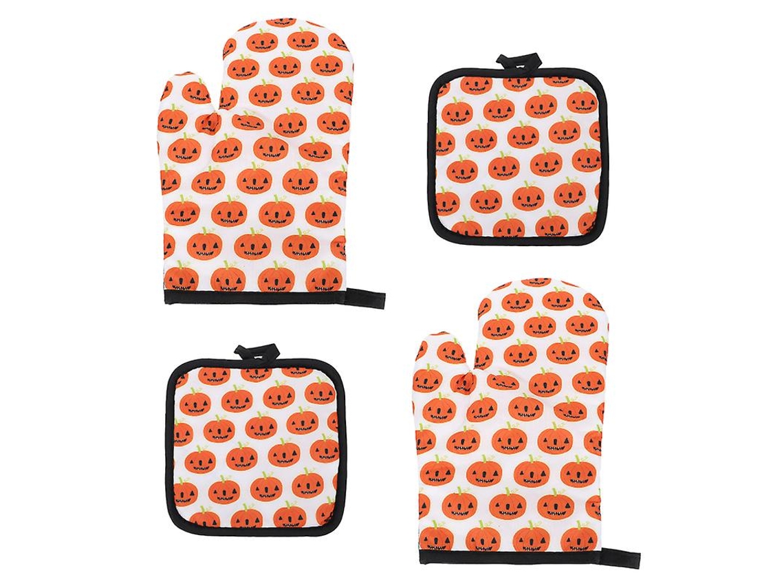 4 Unidades de Luva de Forno de Halloween para Decoração de Halloween ALLINLESS