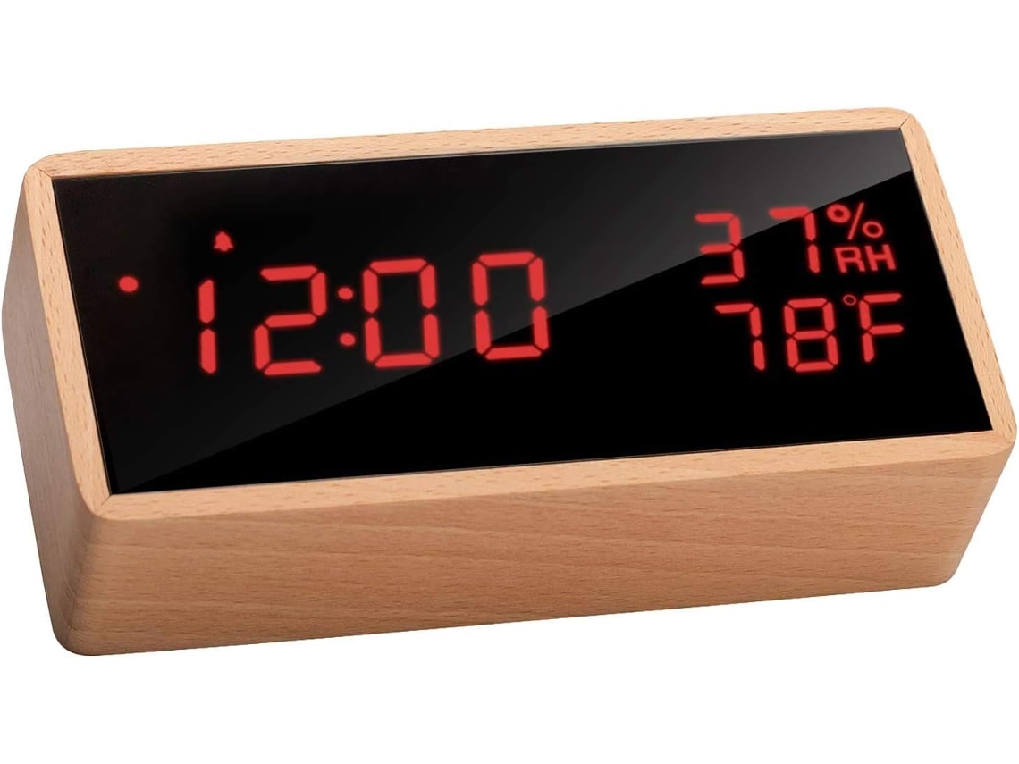 Despertador digital Brilvibera com alimentação USB e visor LED