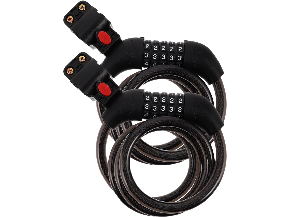 Pretyzoom 2 Unidades Cadeado De Combinação Para Bicicleta Com Cabo, Reforçado Com Aço Liga E Pvc, Para Segurança