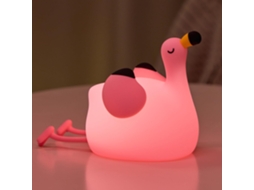 Luminária noturna infantil em formato de flamingo, luz suave para