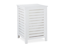 Relaxdays Cesto De Roupa Com Tampa, 86 Litros, Saco Removível, Madeira De Pinho, Cesto 65,5 X 45 X 45 Cm, Branco