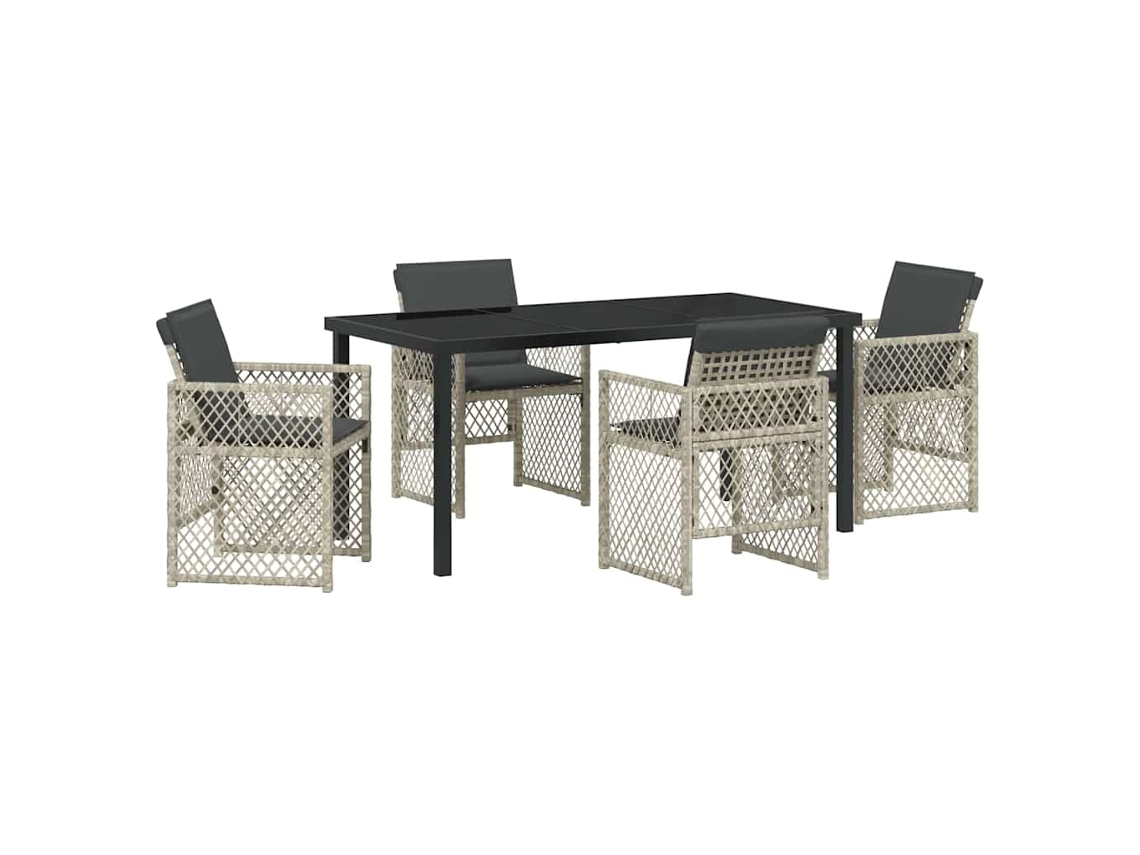 Maison Exclusive - Conjunto De Jantar Para Jardim 5 Pcs Cinzento-claro Vime Pe
