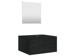 Conjunto de 2 Móveis para Casa de Banho, Madeira Preto MAISON EXCLUSIVE