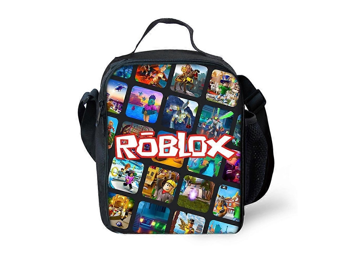 Lancheira térmica infantil com estampa Roblox, ideal para piqueniques e escola (adequada para meninos e meninas).