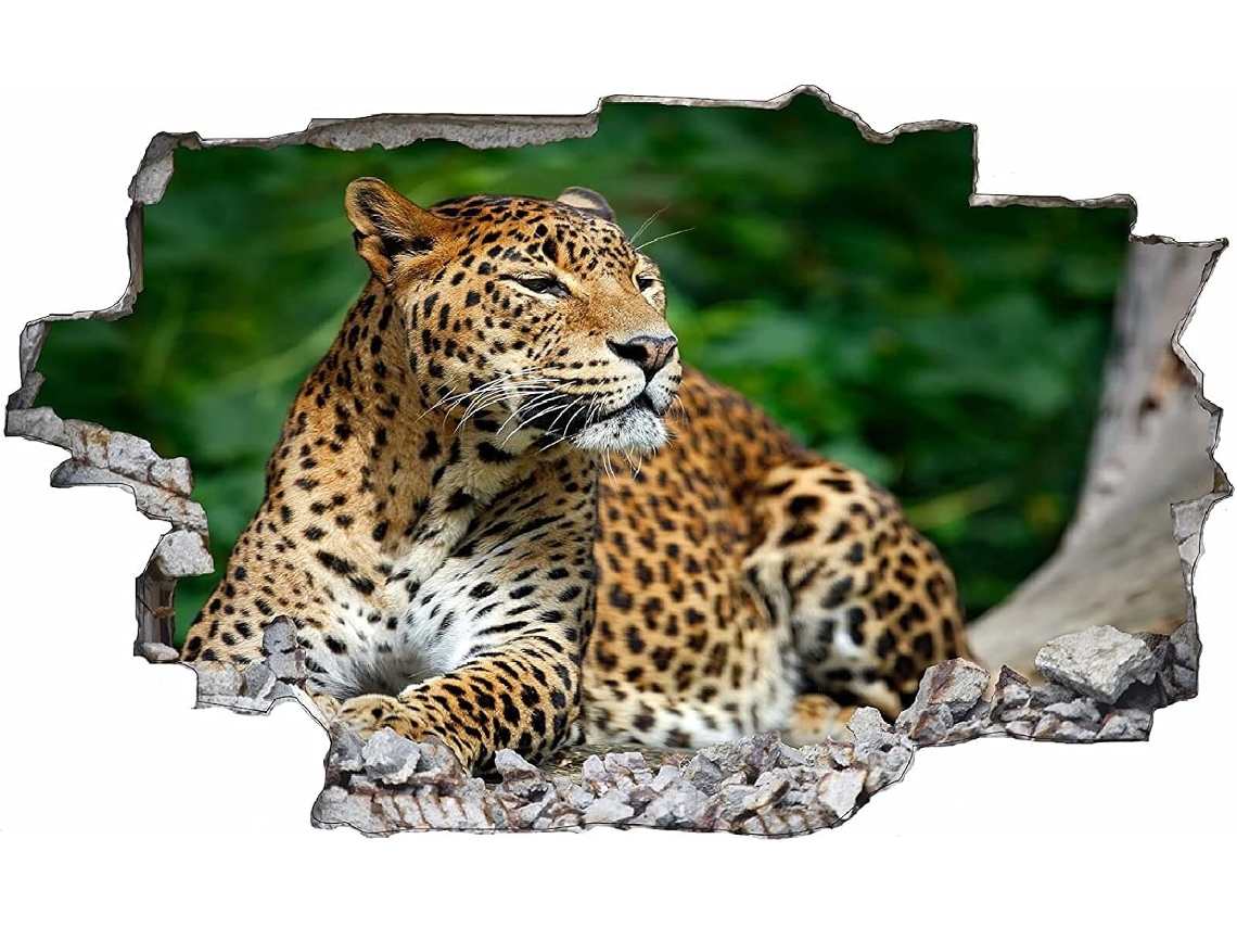 Adesivos de parede 3D de animais em PVC para decoração de janelas, quartos, salas de estar e escritórios, 62x92cm
