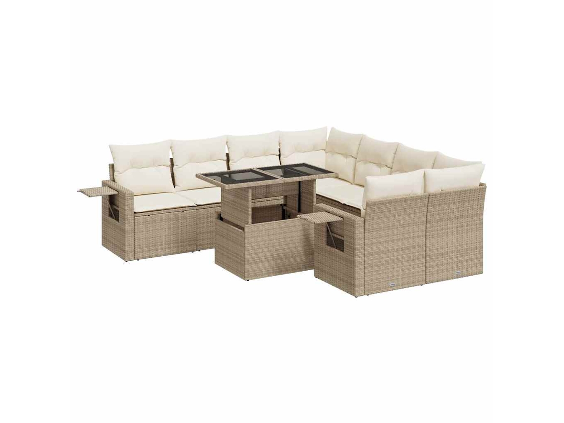 Garden Sofa Set, Garden Sofa Sets Vidaxl Bege Rattan / Vime (n/a)