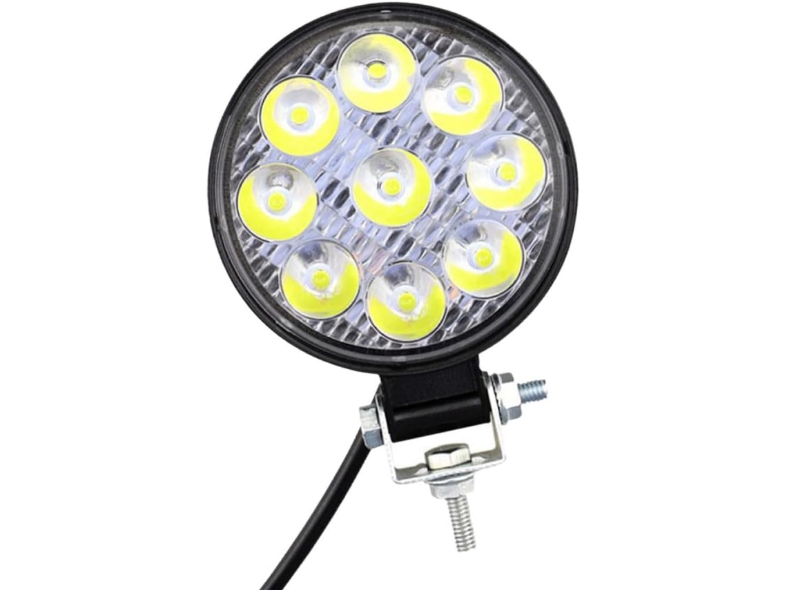 Farol De Trabalho Led Redondo De 27 W Com 9 Leds Para Suvs E Caminhões - Farol Auxiliar