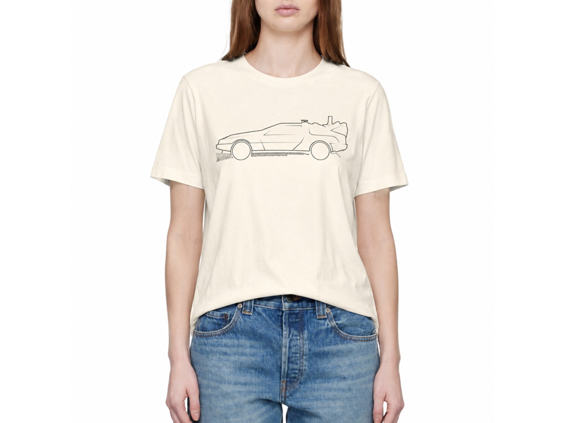 Rockinstone Back To The Future Movie Lines Solid Natural Adult T-shirt Size:l
