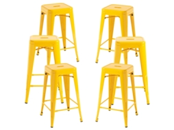 Pack 6 Bancos Torix Baixos 65 Cm - Amarelo