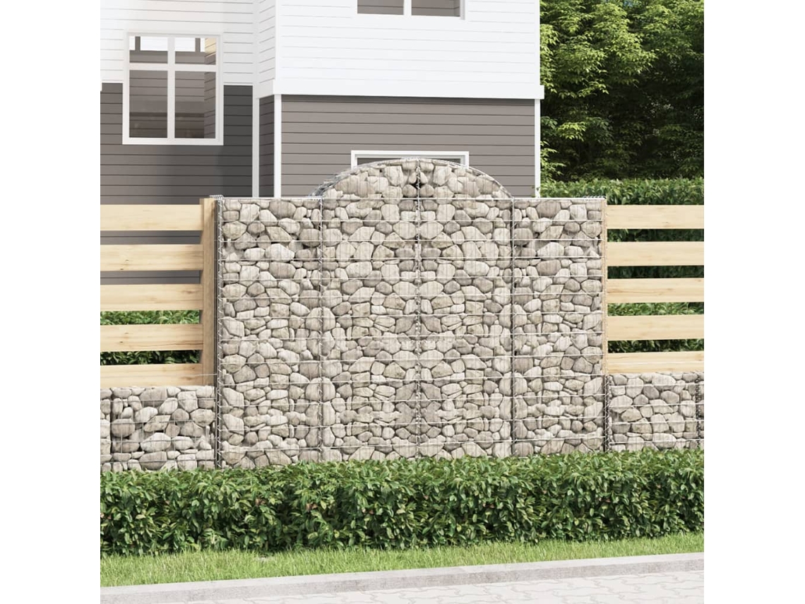 Vidaxl Cestos Gabião Arqueados 3pcs 200x50x160/180cm Ferro Galvanizado