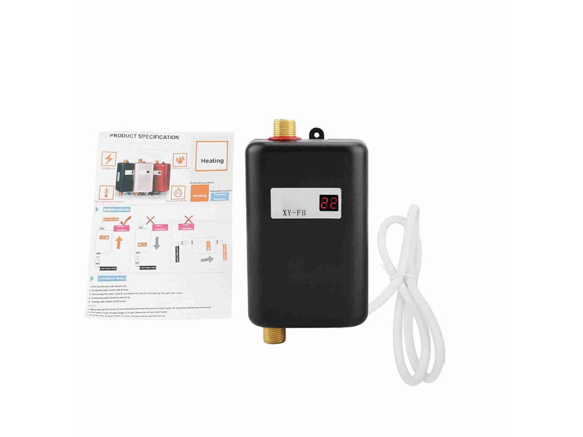 Aquecedor de Água Instantâneo 3000W sem tanque para casa de banho e cozinha preto LAXISCREED