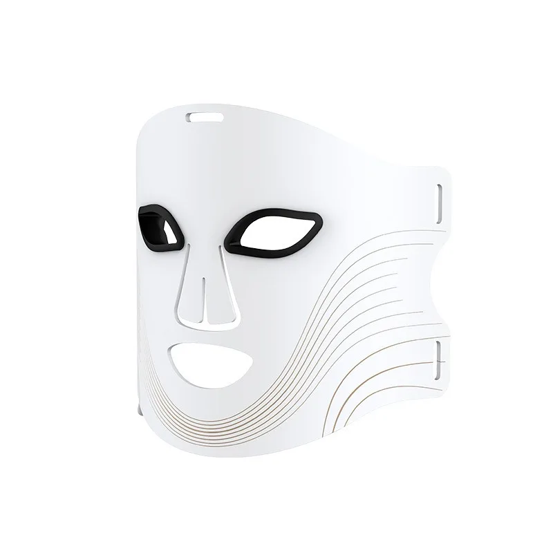 Máscara Facial Branca com LED e Fototerapia para Mulheres - Máscara Facial de Beleza com LED