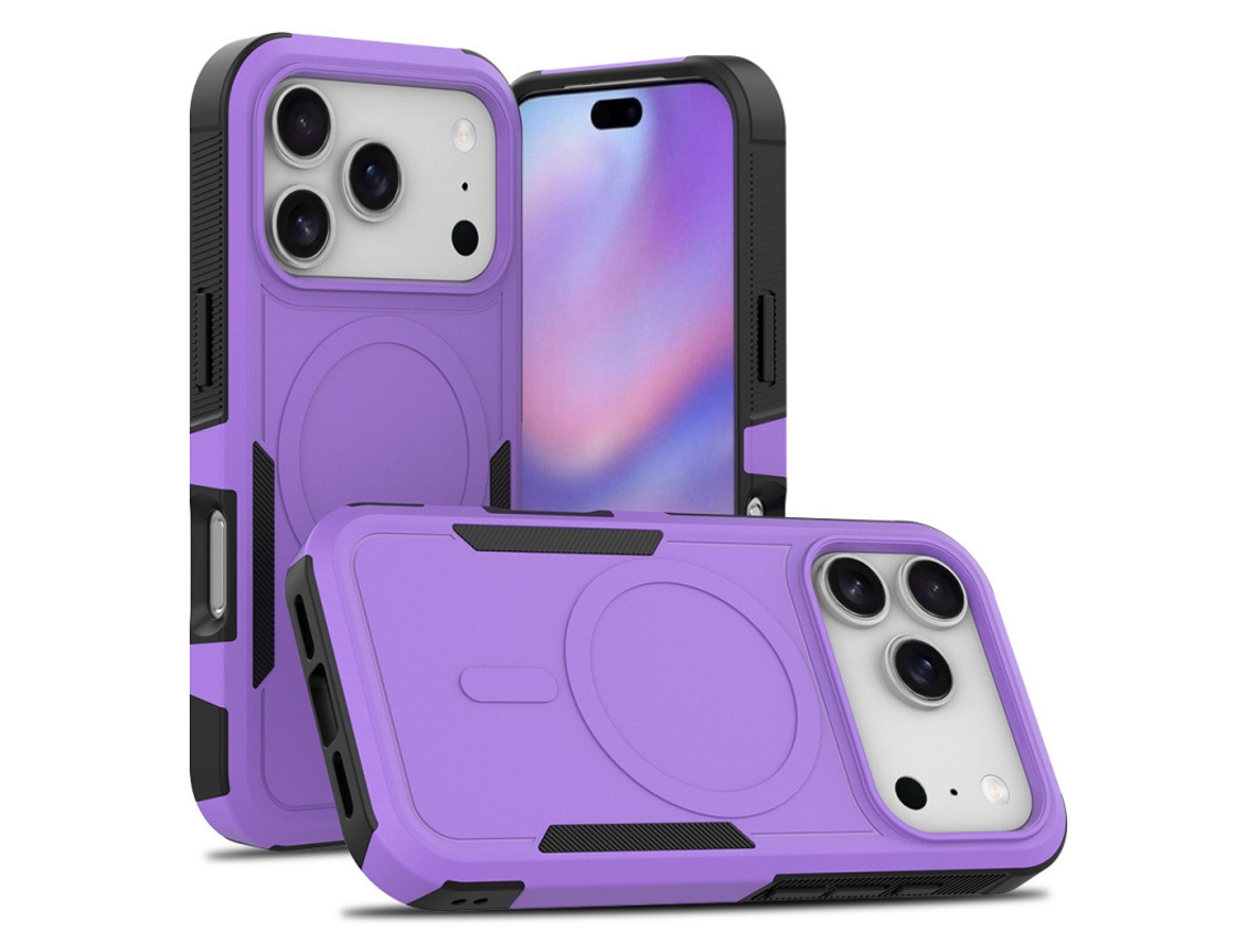 Capa Magnética Para Iphone 17, Capa Transparente Fosca Para Celular Com Proteção Fina Contra Impactos, Roxa.