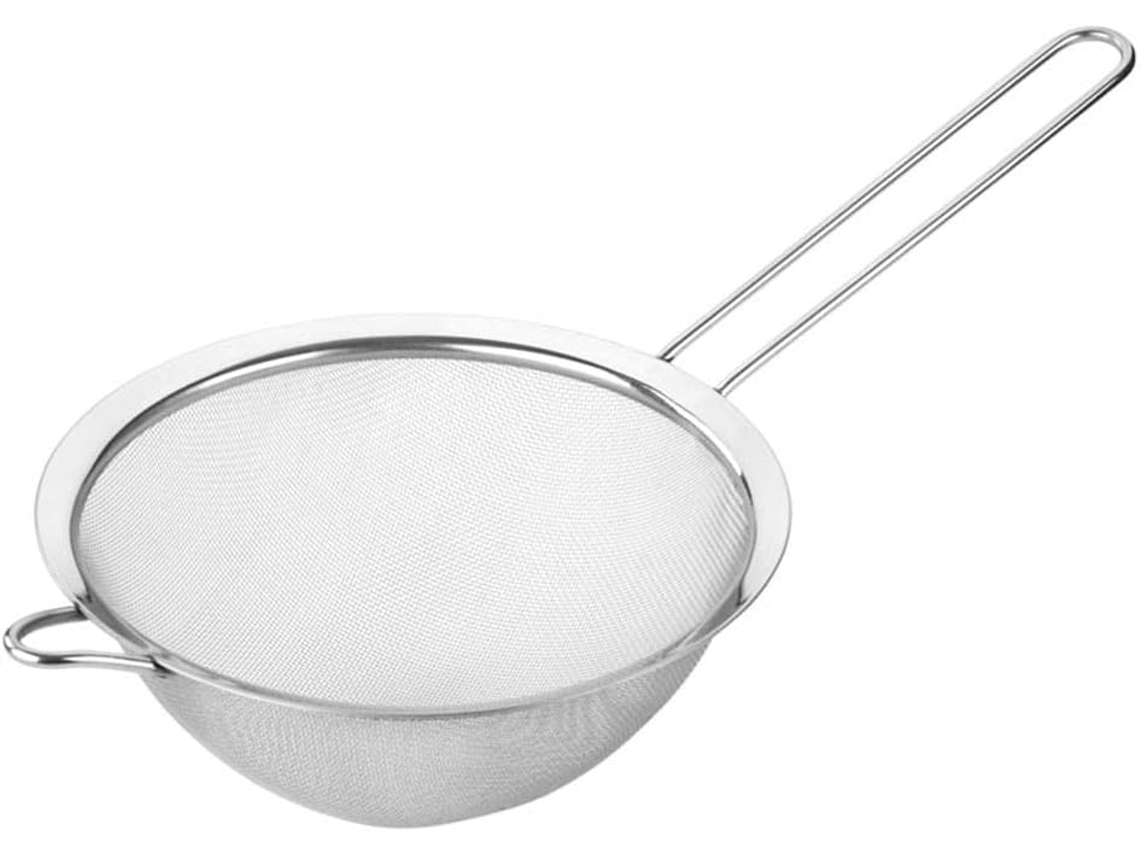 Peneira De Aço Inoxidável Com Malha Fina Para Farinha E Açúcar De Confeiteiro, Bolos E Chá, 14 Cm
