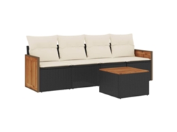 Garden Sofa Set, Garden Sofa Sets Vidaxl Preto Rattan / Vime (n/a)
