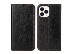 Capa Para Iphone 15 Pro Max Pele Sintética Preto