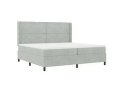 Cama Box com Colchão Cinzento Claro 200x200 cm Veludo MAISON EXCLUSIVE